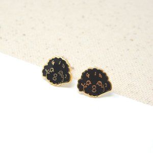 Black Poodle Enamel Stud Earrings [sold out]